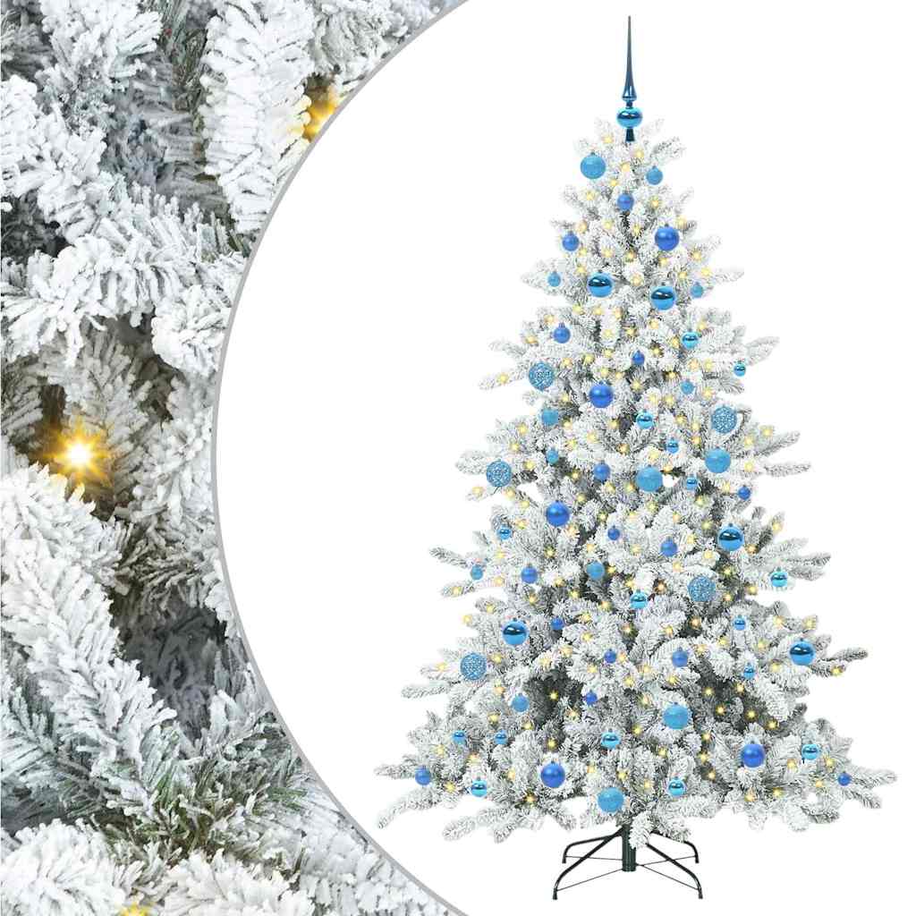 Műanyag Hajtogatós Karácsonyfa 300 LED-del Fehér 180 cm PVC