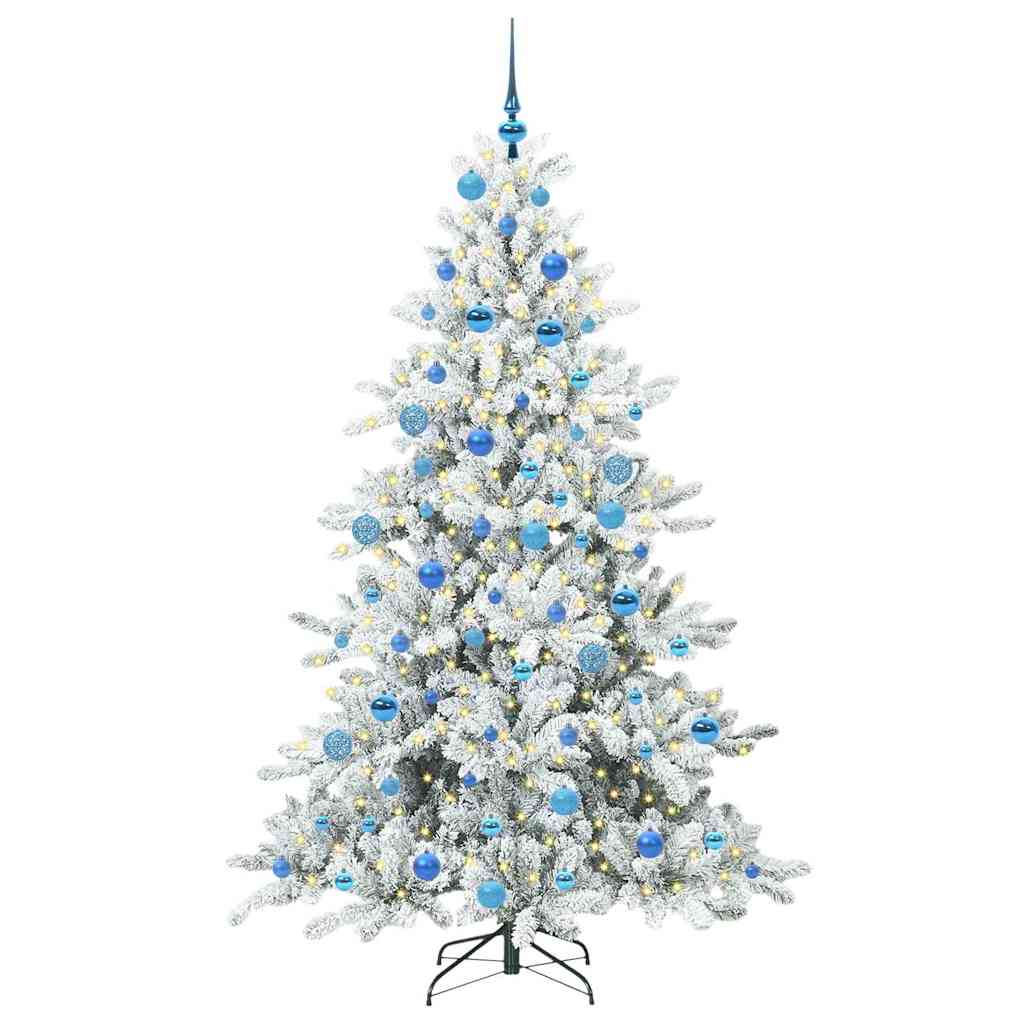 Műanyag Hajtogatós Karácsonyfa 300 LED-del Fehér 180 cm PVC