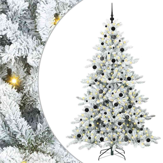 Műanyag Hajtogatós Karácsonyfa 300 LED-del Fehér 210 cm PVC