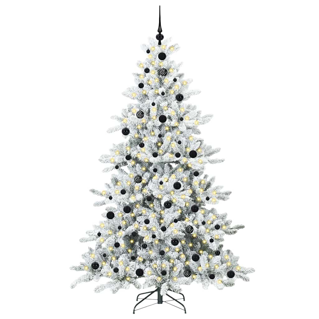 Műanyag Hajtogatós Karácsonyfa 300 LED-del Fehér 210 cm PVC