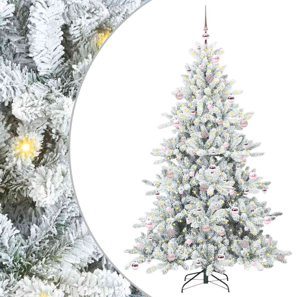 Műanyag Hajtogatós Karácsonyfa 300 LED-del Fehér 210 cm PVC