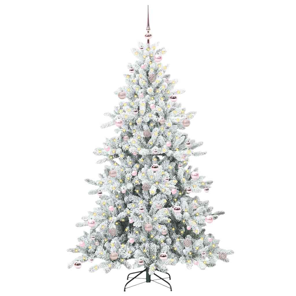 Műanyag Hajtogatós Karácsonyfa 300 LED-del Fehér 210 cm PVC