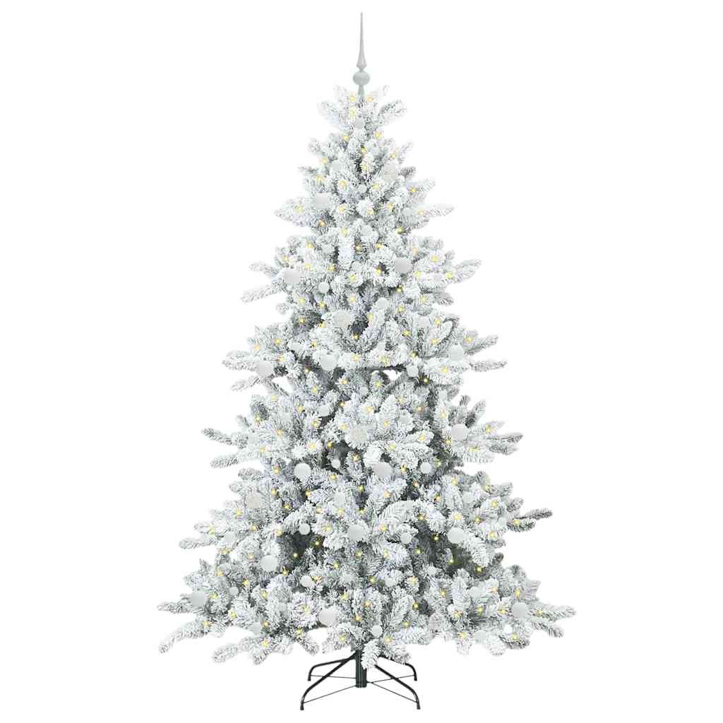 Műanyag Hajtogatós Karácsonyfa 300 LED-del Fehér 210 cm PVC