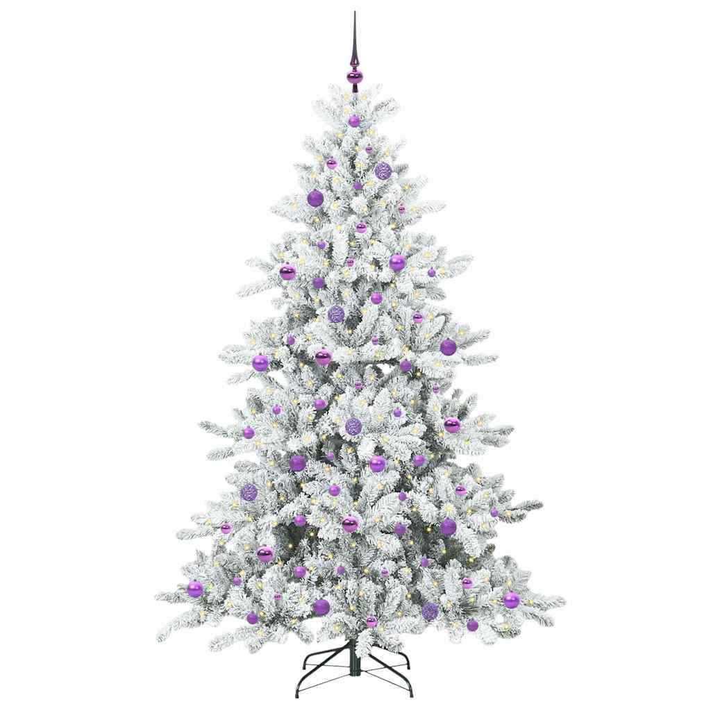 Műanyag Hajtogatós Karácsonyfa 300 LED-del Fehér 210 cm PVC
