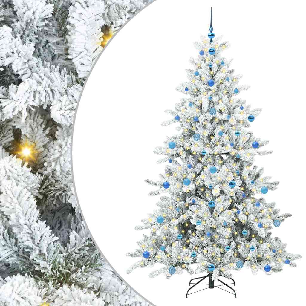 Műanyag Hajtogatós Karácsonyfa 300 LED-del Fehér 210 cm PVC