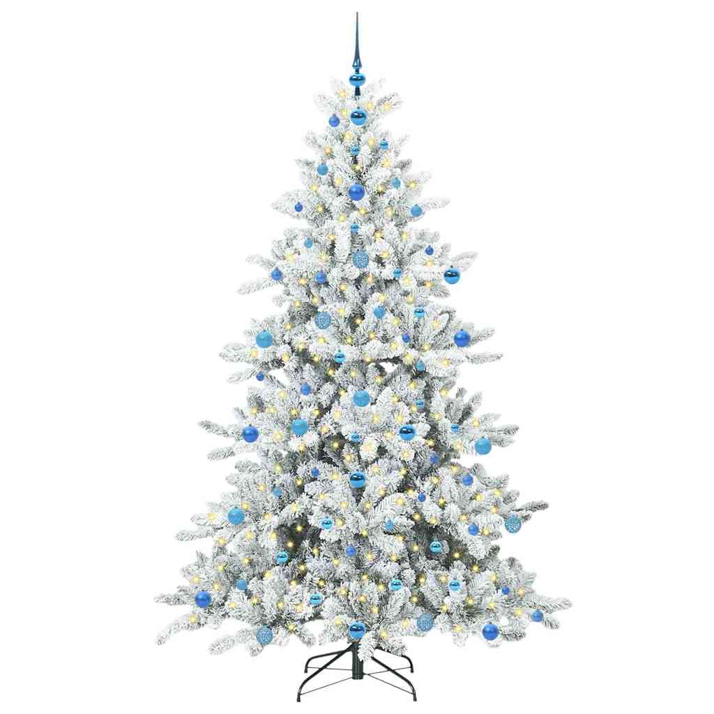 Műanyag Hajtogatós Karácsonyfa 300 LED-del Fehér 210 cm PVC