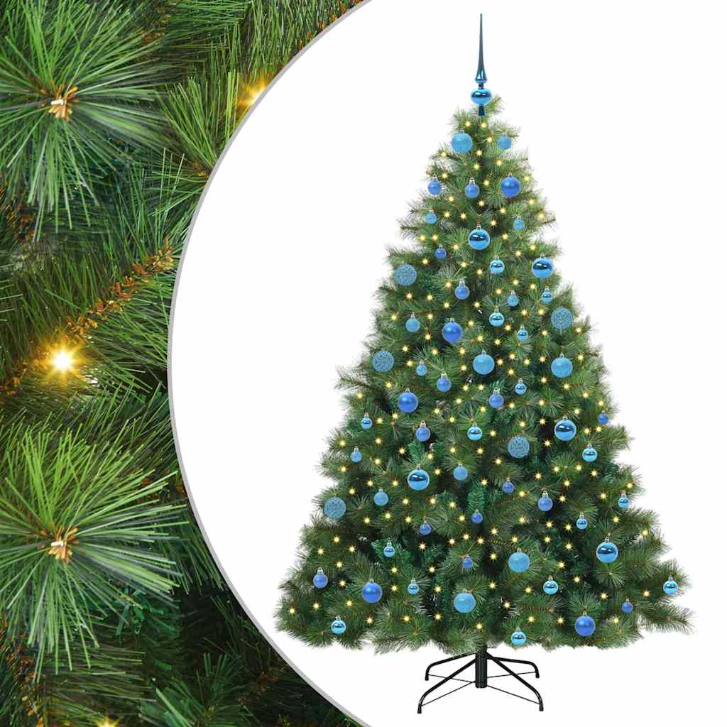 Mű karácsonyfa 300 LED-del állvánnyal Zöld 180 cm PE és PVC
