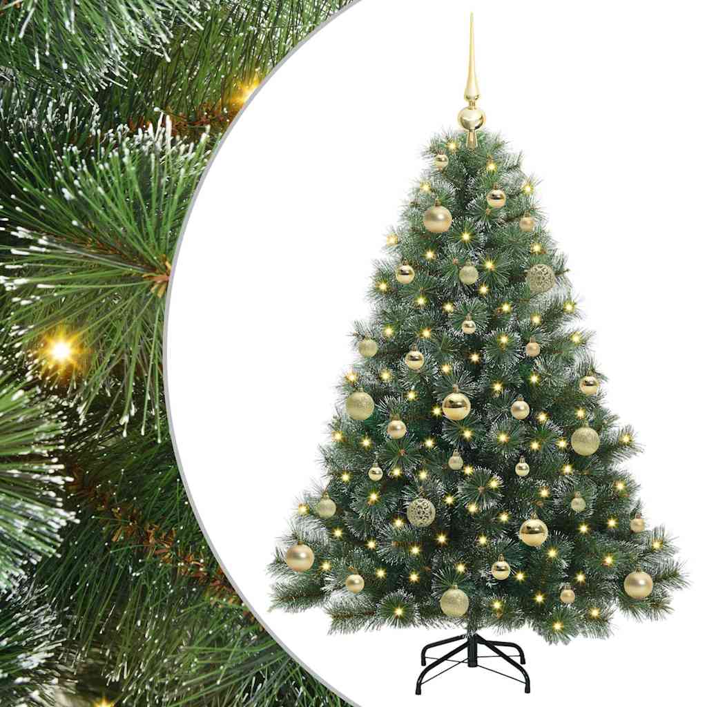 Mű karácsonyfa 150 LED-del állvánnyal Zöld 120 cm PE és PVC