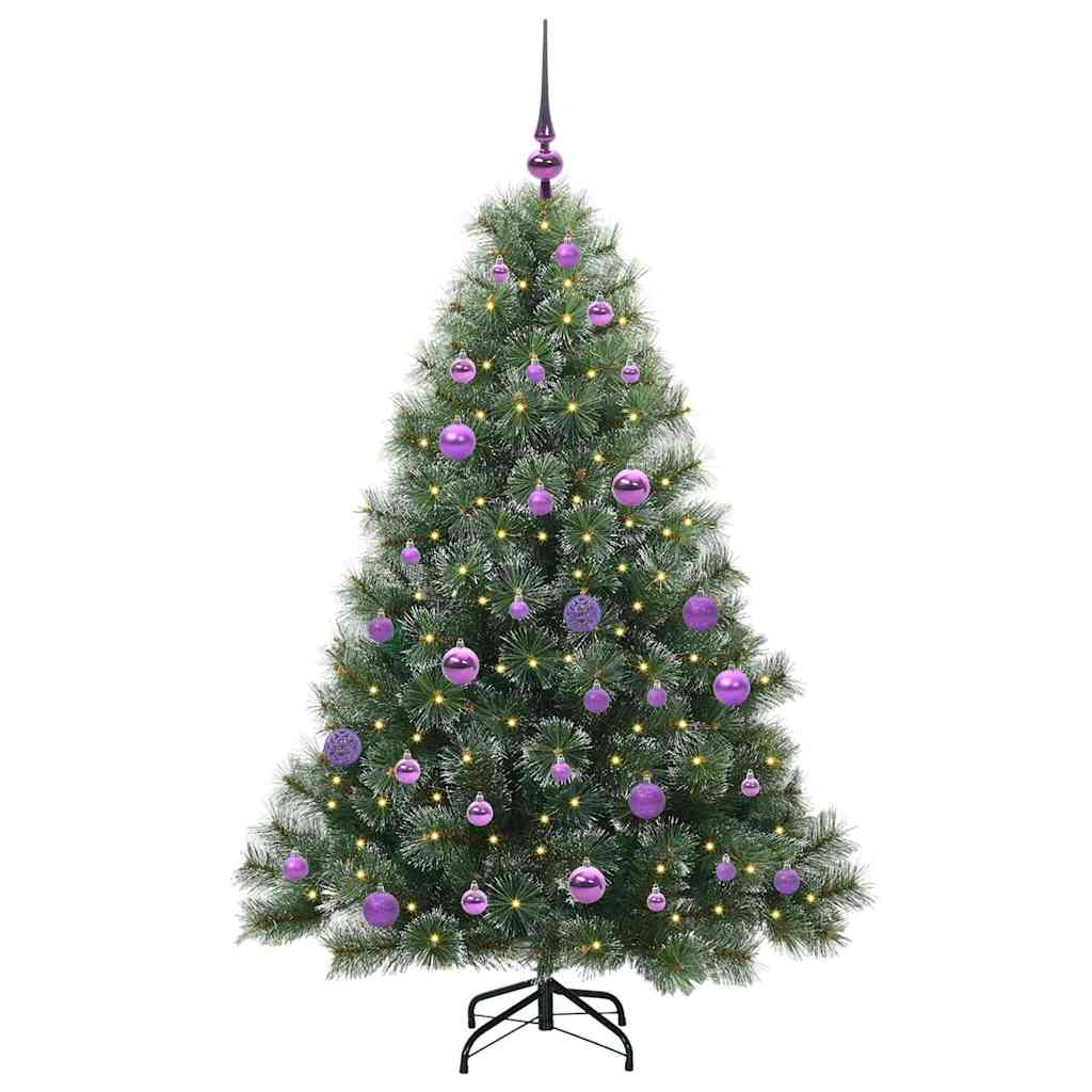 Mű karácsonyfa 150 LED-del állvánnyal Zöld 150 cm PE és PVC