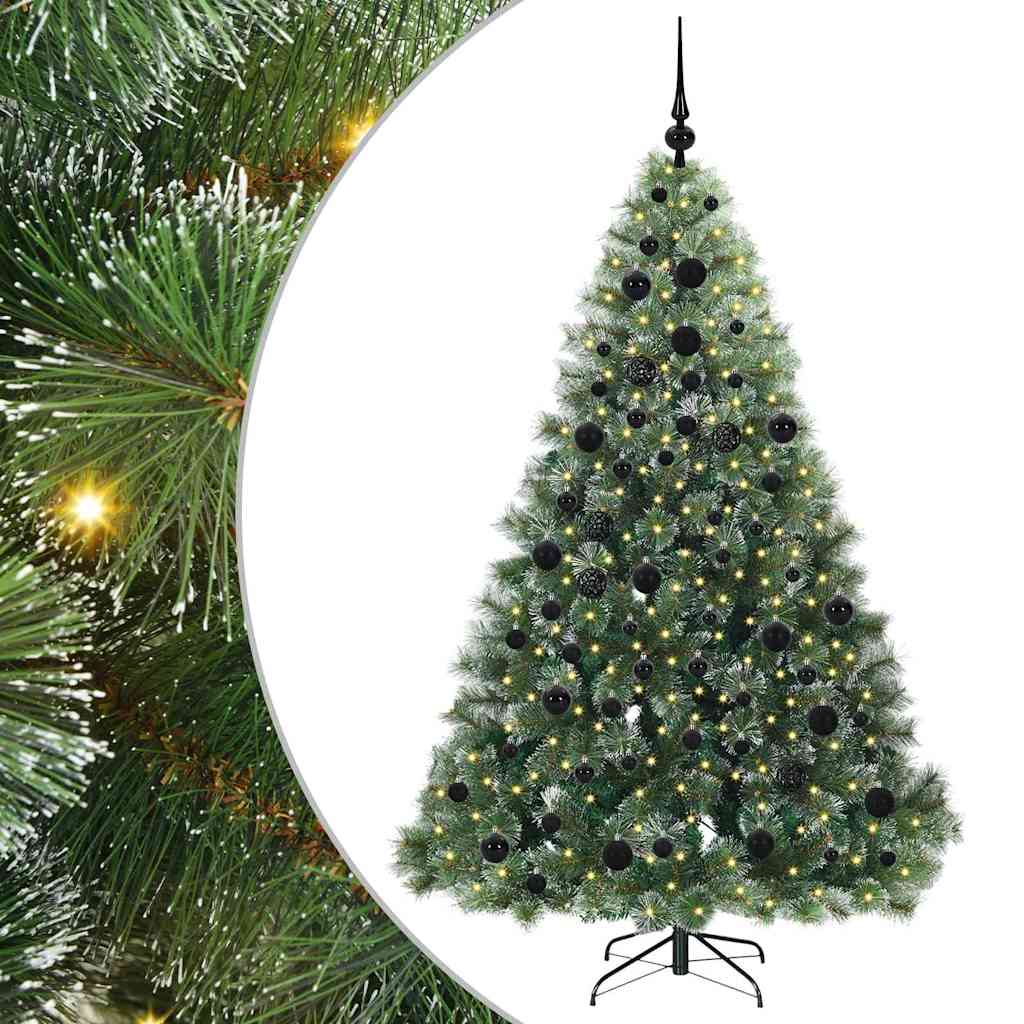Mű karácsonyfa 300 LED-del állvánnyal Zöld 180 cm PE és PVC