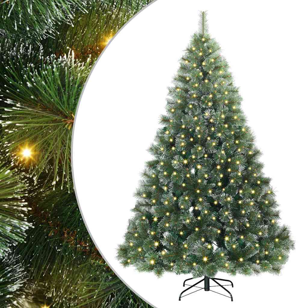 Mű karácsonyfa 300 LED-del állvánnyal Zöld 240 cm PE és PVC