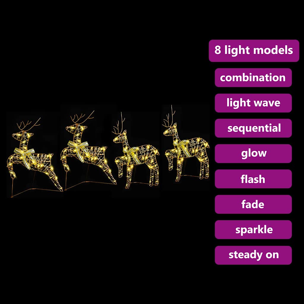 LED Rénszarvasok 80 LED-del 4 pcs Arany PET