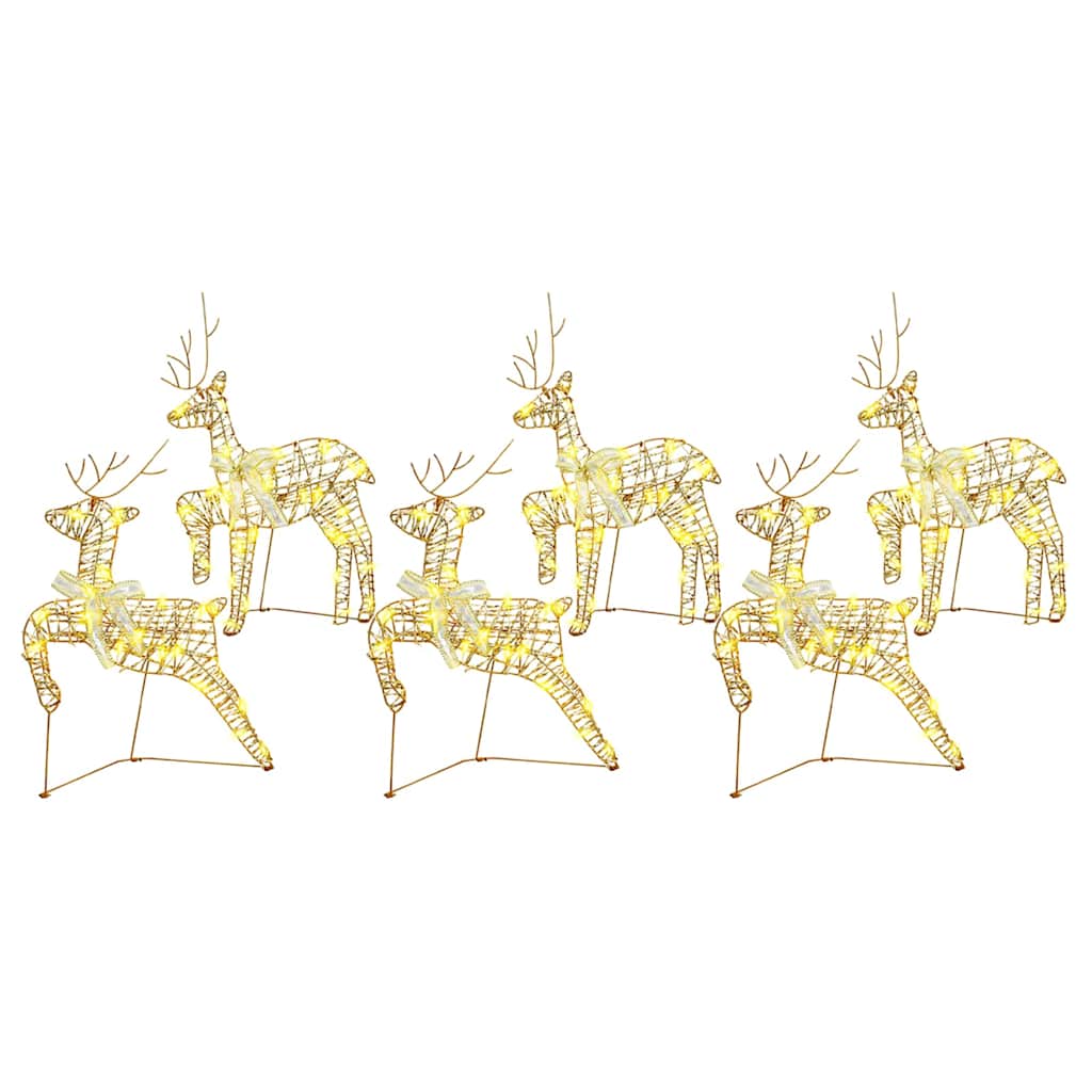 LED Rénszarvasok 180 LED-del 6 pcs Arany PET