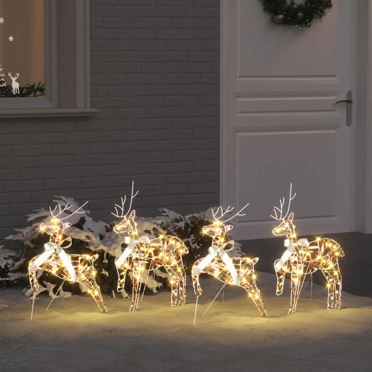 LED Rénszarvasok 4 db 80 LED Többszínű 44 x 18 x 65,5 cm PET