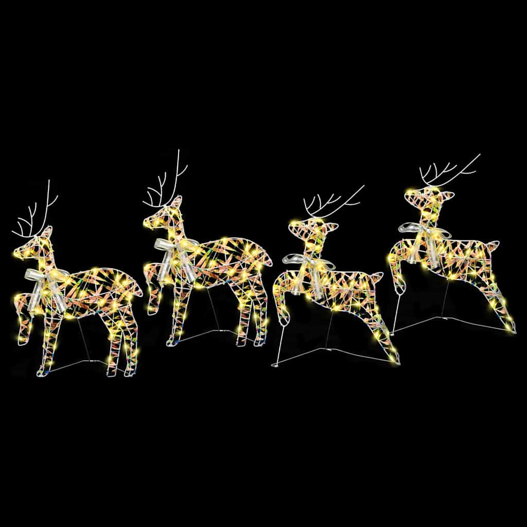 LED Rénszarvasok 4 db 80 LED Többszínű 44 x 18 x 65,5 cm PET