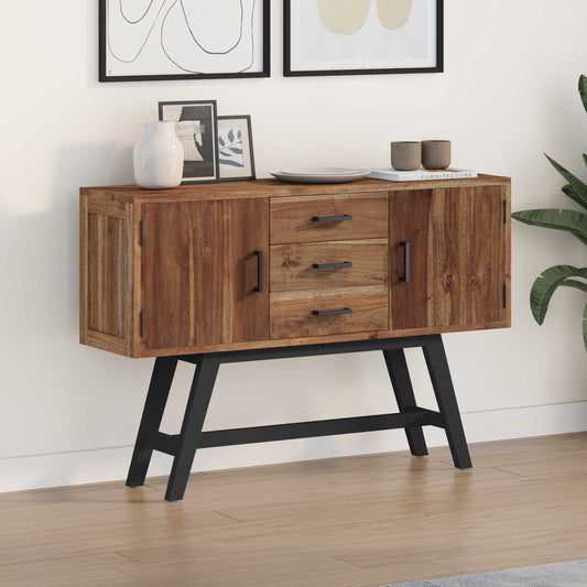 TV állvány fiókkal Természetes 110 x 30 x 75 cm Tömör Teakfa