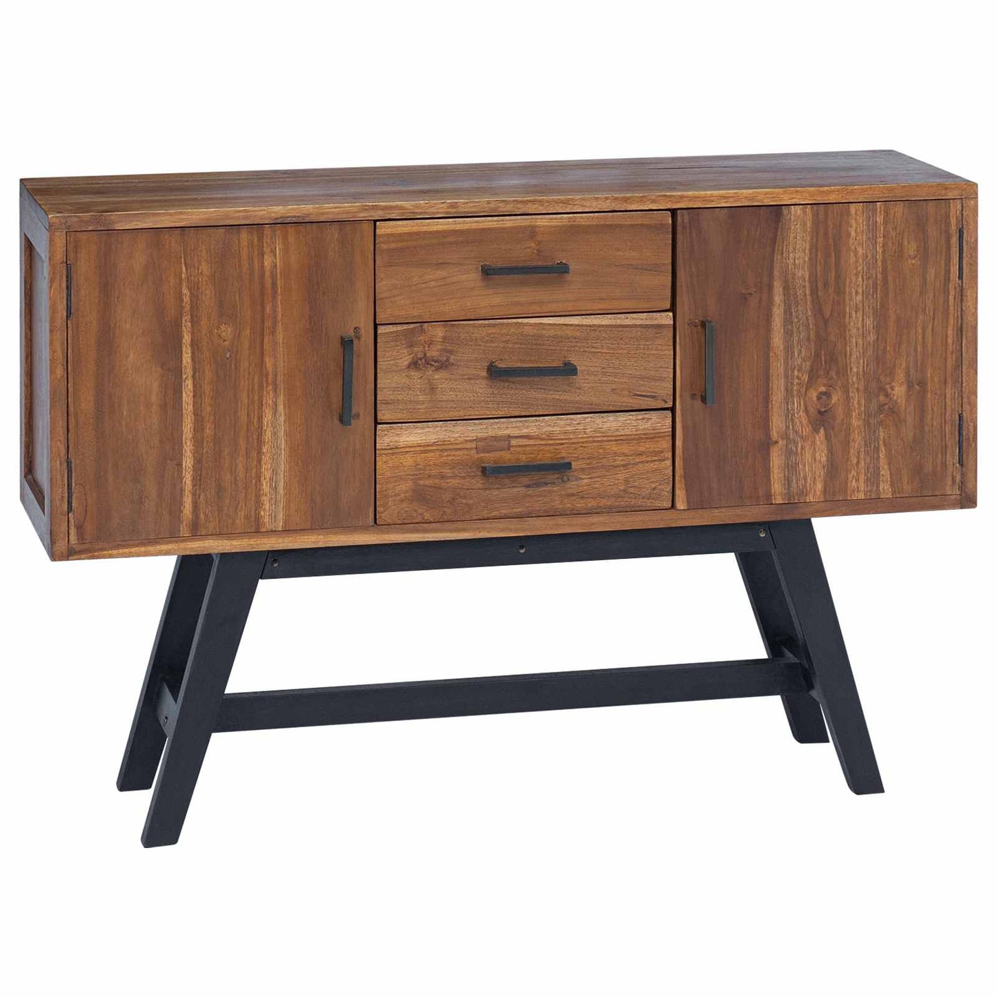 TV állvány fiókkal Természetes 110 x 30 x 75 cm Tömör Teakfa