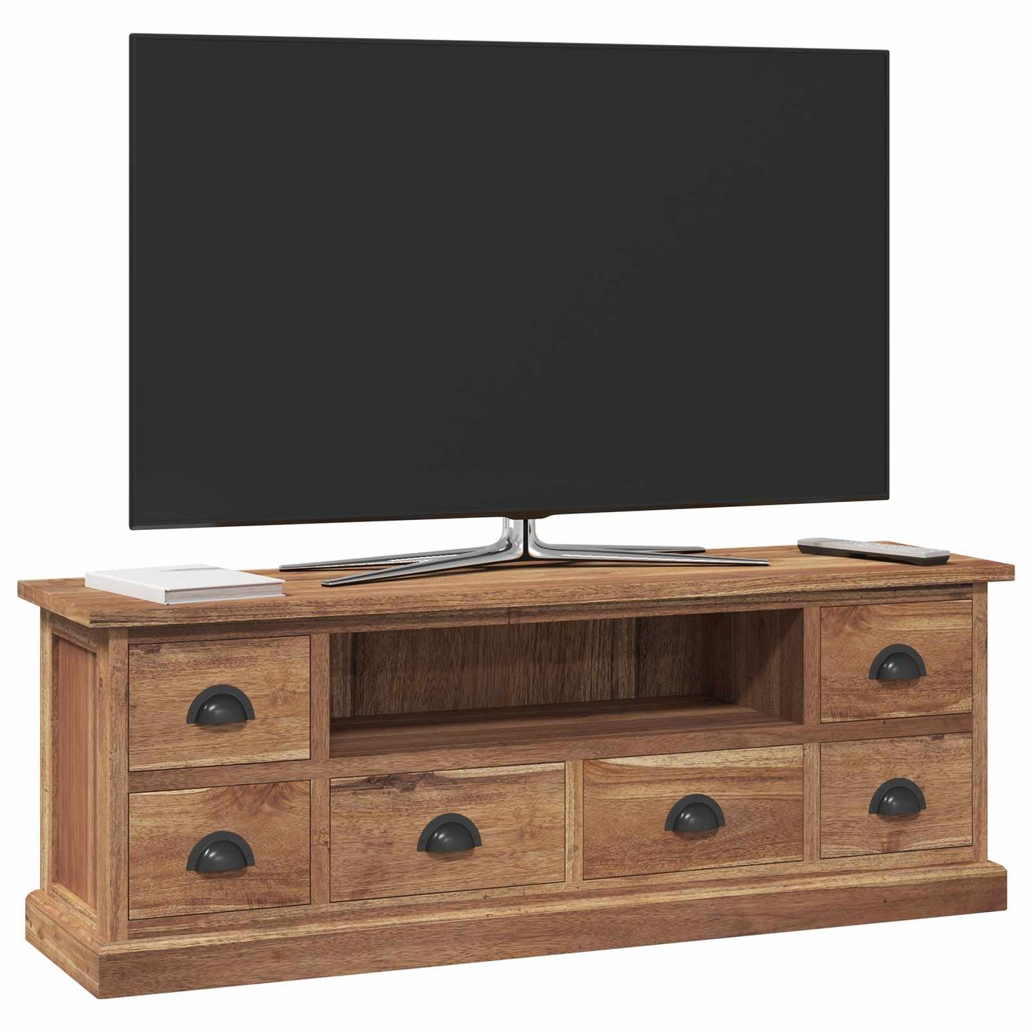TV állvány fiókkal Természetes 110 x 30 x 40 cm Tömör Teakfa