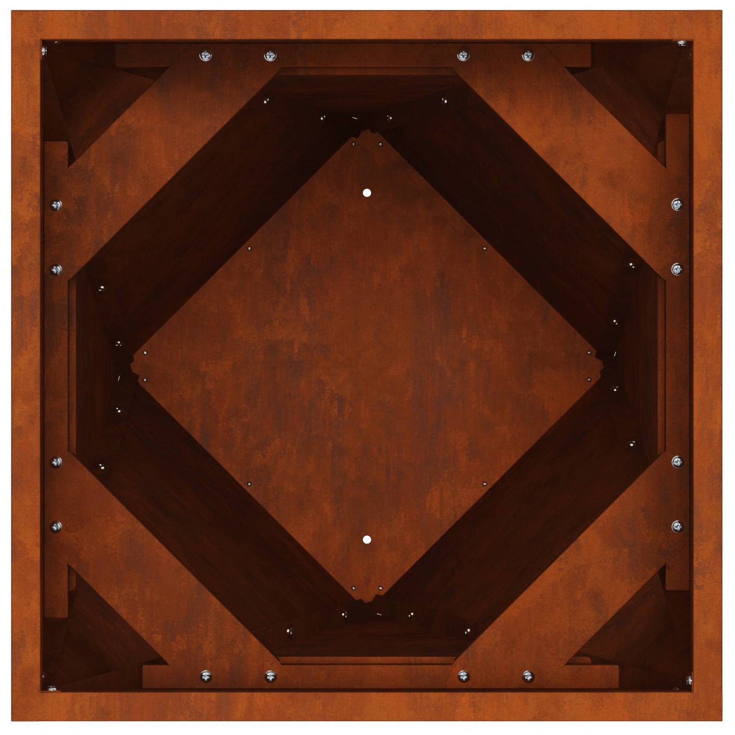 Növénytartó 2 db Rozsdás 40 x 40 x 75 cm Időjárásálló acél