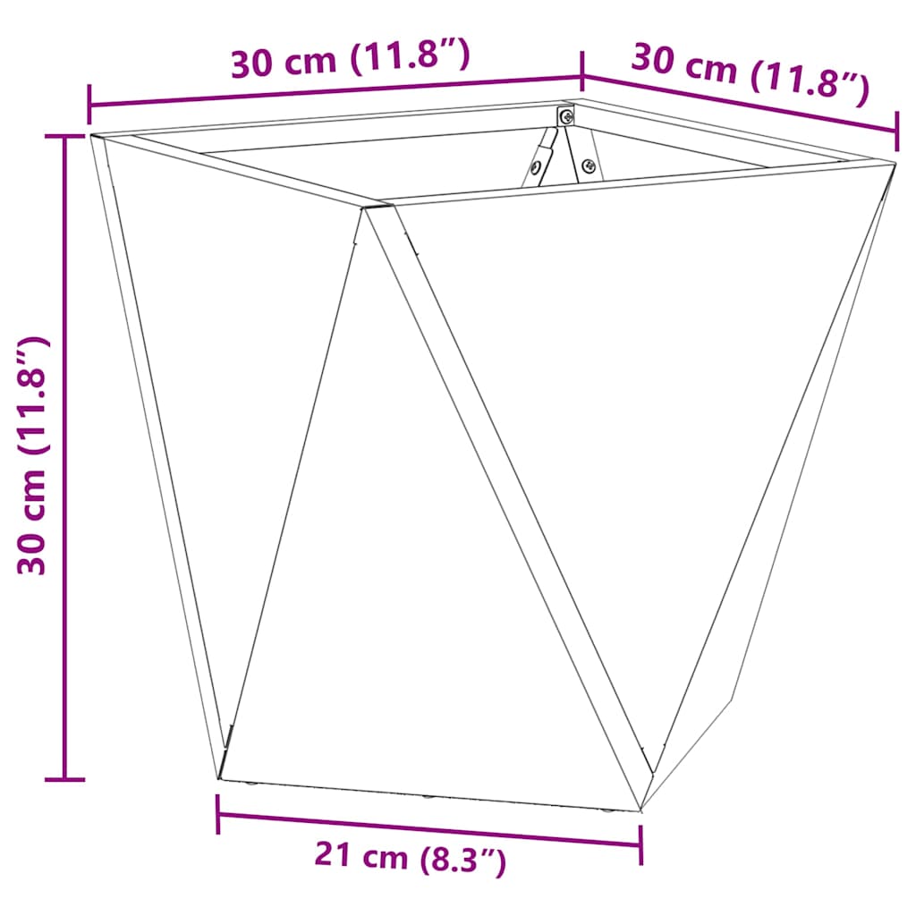 Növénytartó Ezüst 30 x 30 x 30 cm Rozsdamentes acél