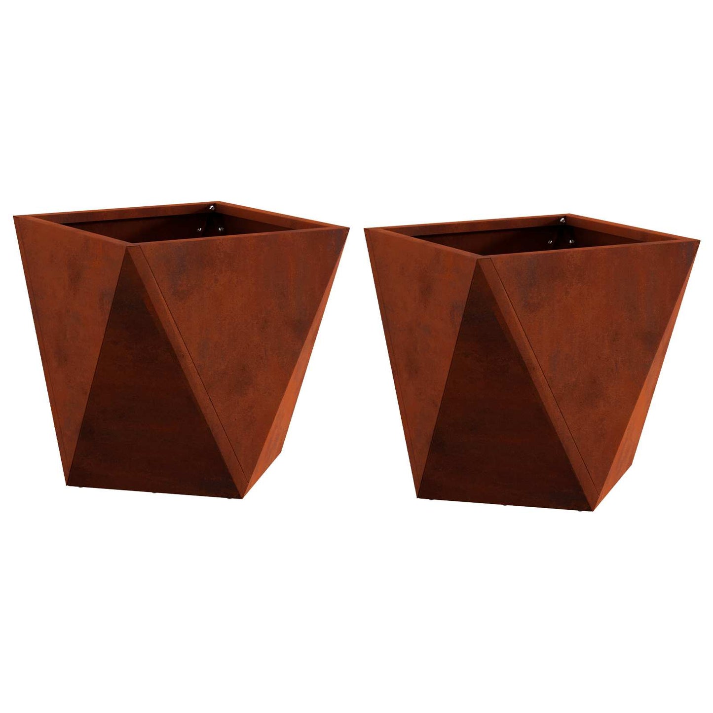 Növénytartó 2 db Rozsdás 30 x 30 x 30 cm Időjárásálló acél