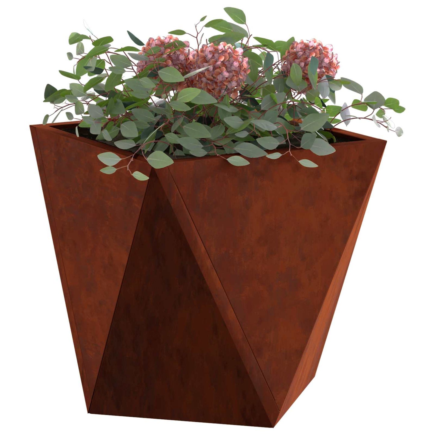 Növénytartó 2 db Rozsdás 30 x 30 x 30 cm Időjárásálló acél