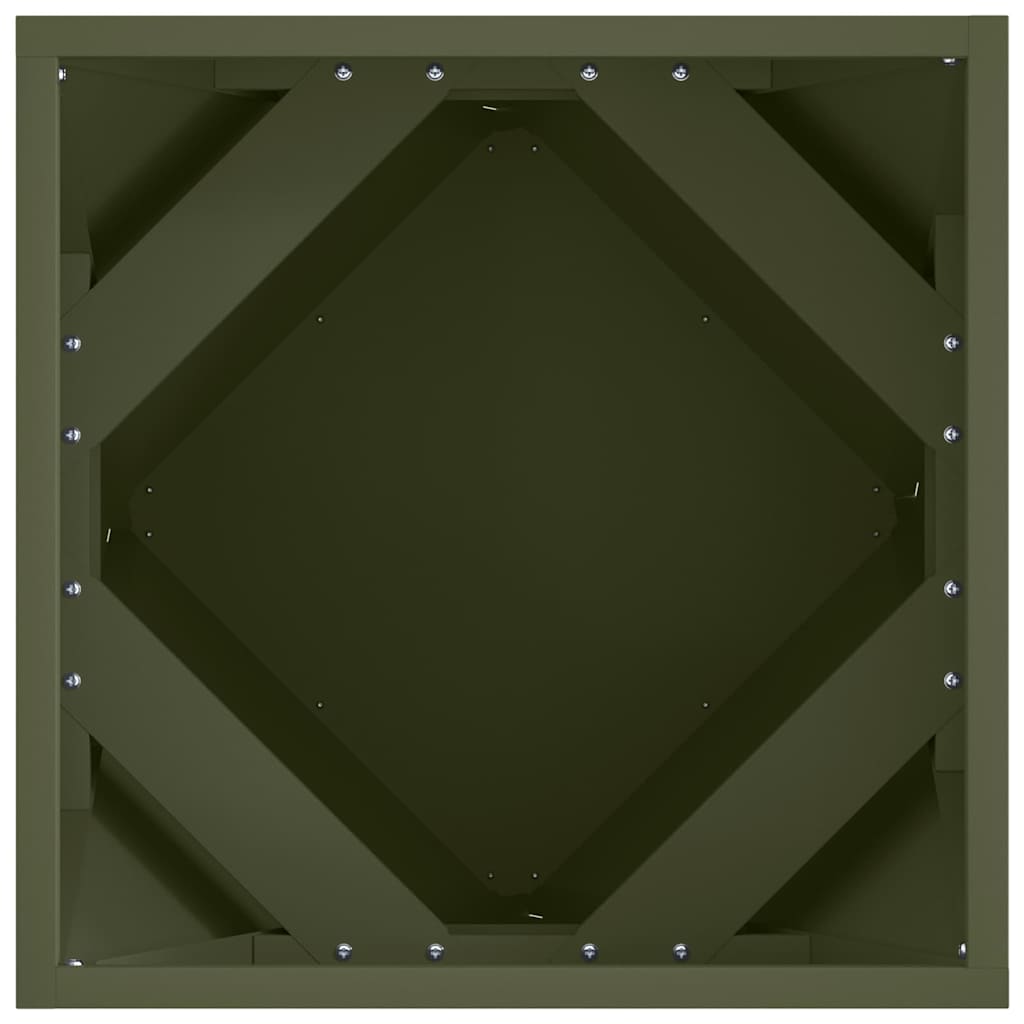 Növénytartó Olajzöld 40 x 40 x 40 cm Acél