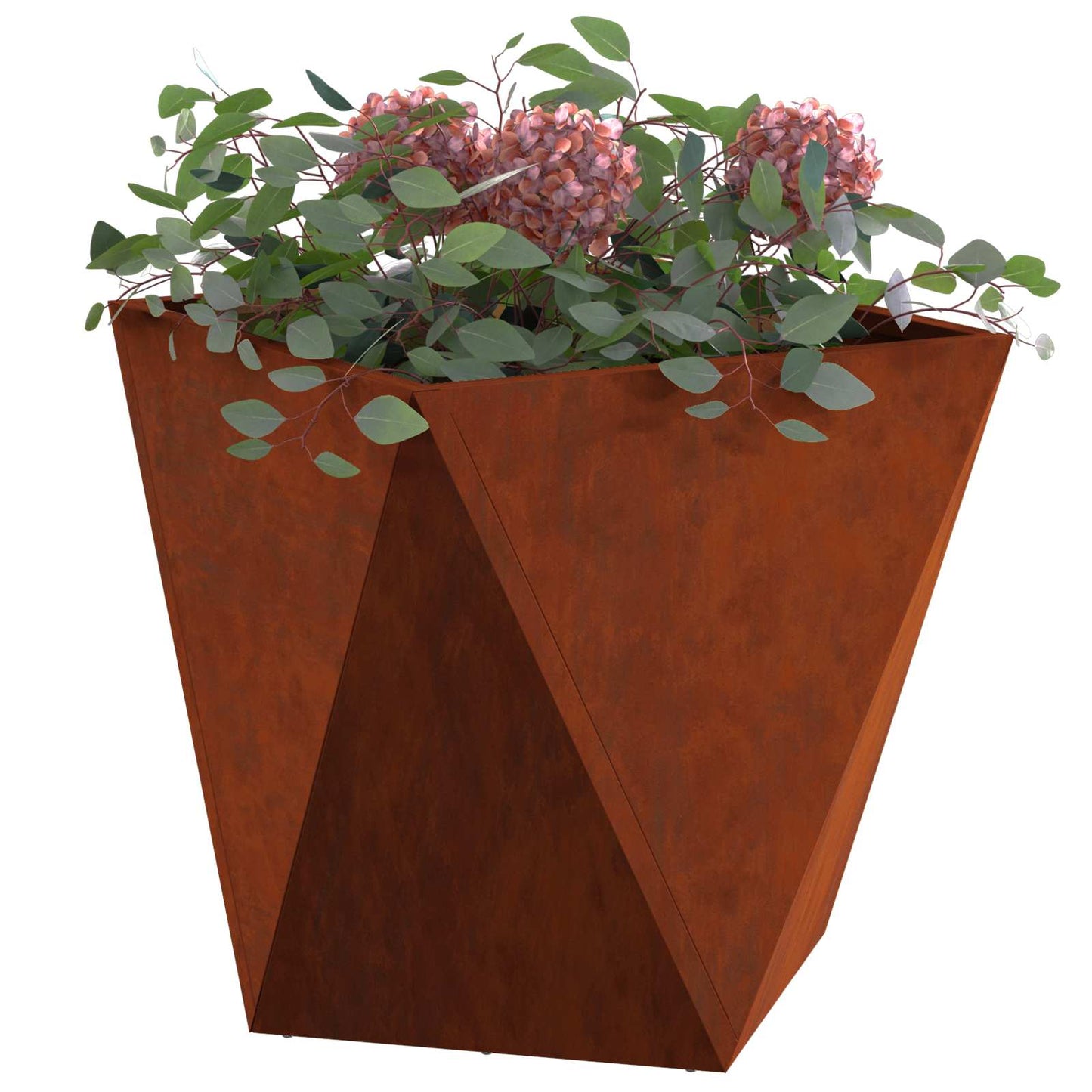 Növénytartó 2 db Rozsdás 40 x 40 x 40 cm Időjárásálló acél