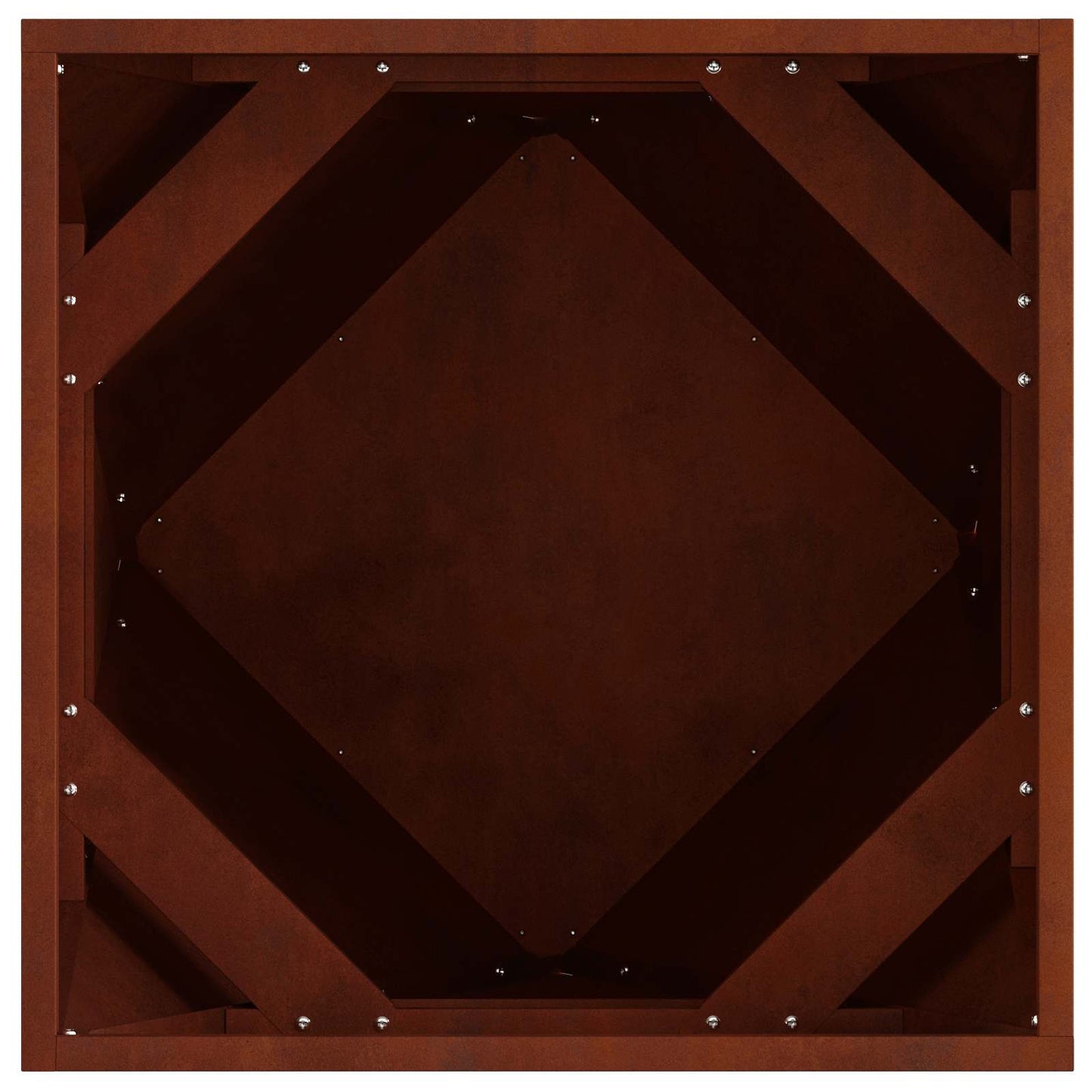 Növénytartó 2 db Rozsdás 50 x 50 x 50 cm Időjárásálló acél