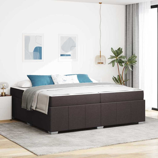 Ágykeret matracmal Sötét Barna 200 x 200 cm szövet