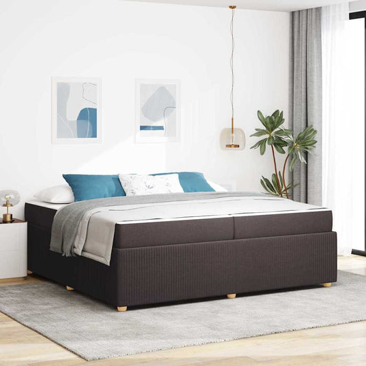 Ágykeret matracmal Sötét Barna 200 x 200 cm szövet