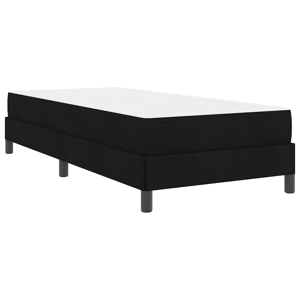 Boxrugós ágy matracmal Fekete 80 x 200 cm szövet