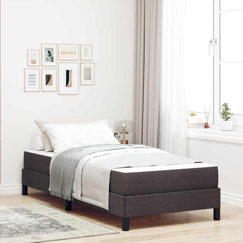 Boxrugós ágy matracmal Sötét Barna 90 x 200 cm szövet