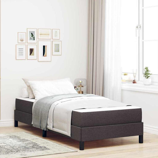 Boxrugós ágy matracmal Sötét Barna 90 x 200 cm szövet