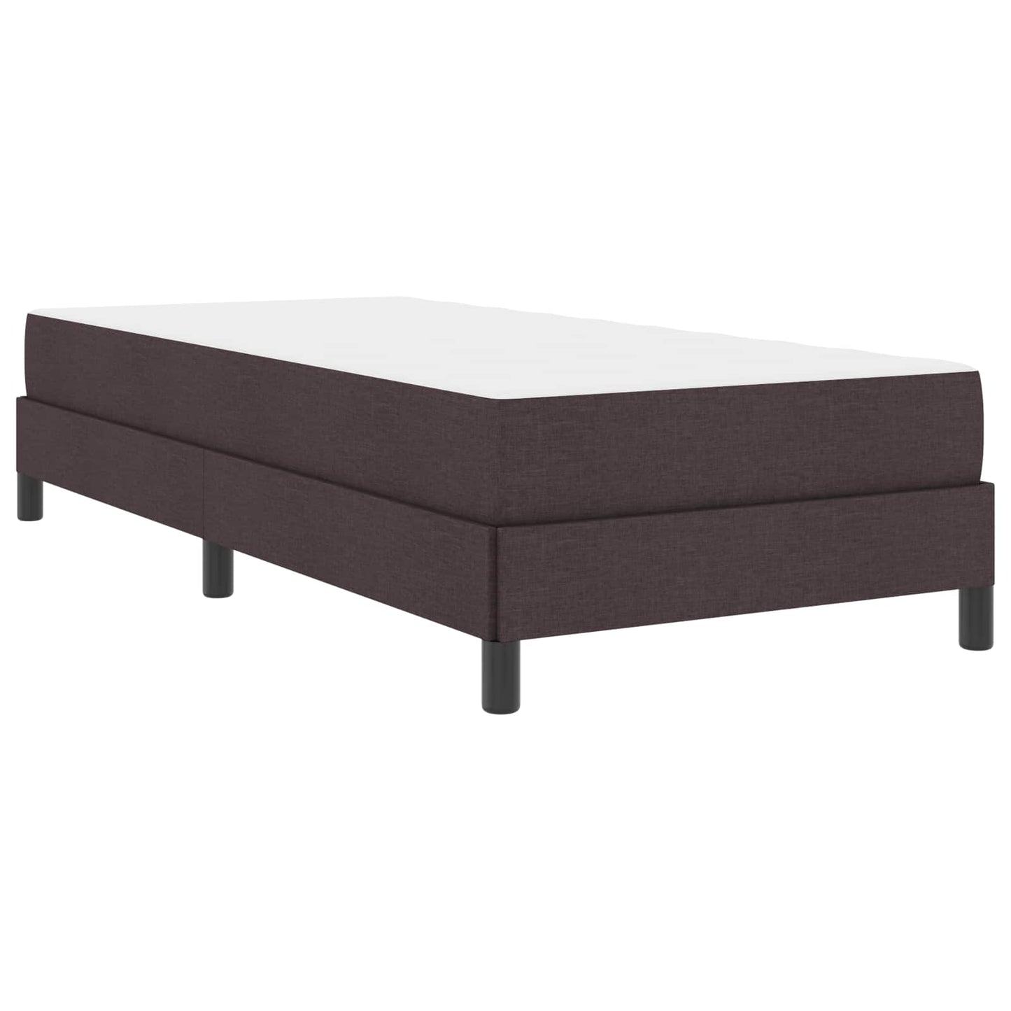Boxrugós ágy matracmal sötétbarna 100 x 200 cm szövet