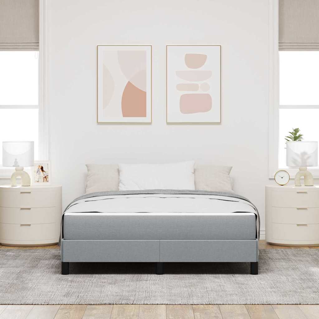 Boxrugós ágy matracmal Világosszürke 140 x 190 cm szövet