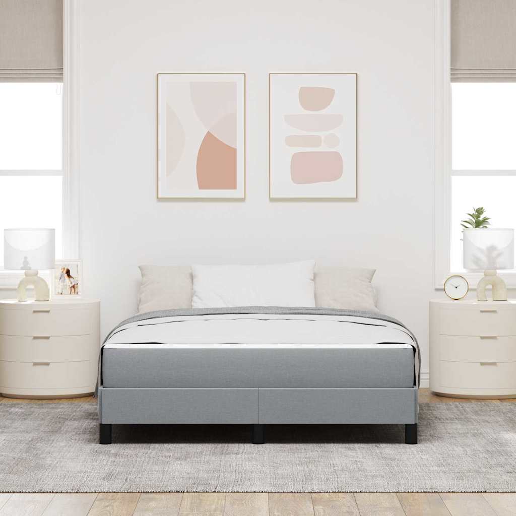 Boxrugós ágy matracmal Világosszürke 140 x 200 cm szövet