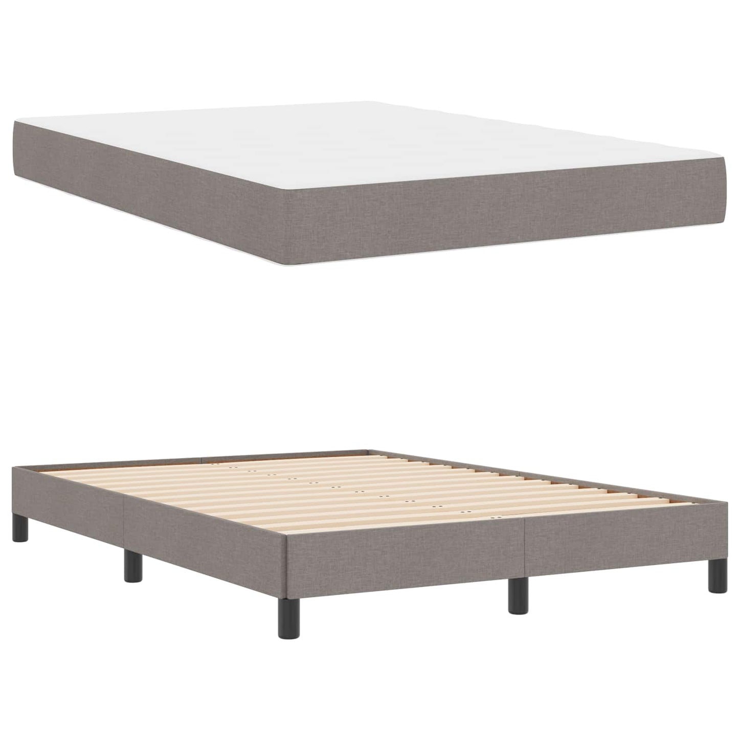 Boxrugós ágy matracmal Tópszínű 160 x 200 cm szövet