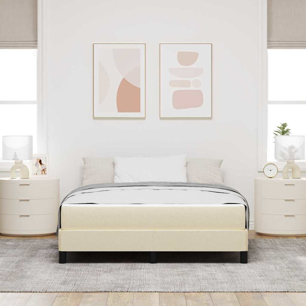 Boxrugós ágy matracmal Krém 160 x 200 cm szövet