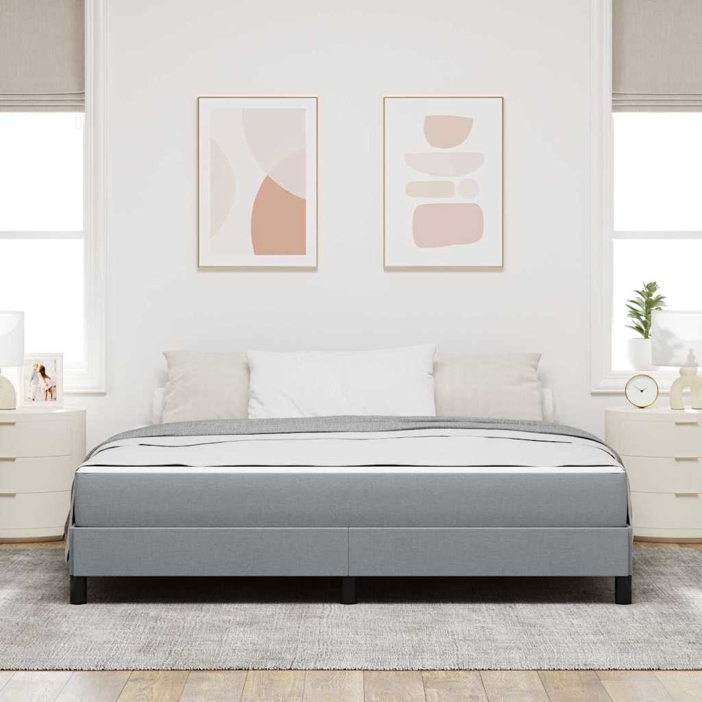 Boxrugós ágy Világosszürke 180 x 200 cm szövet