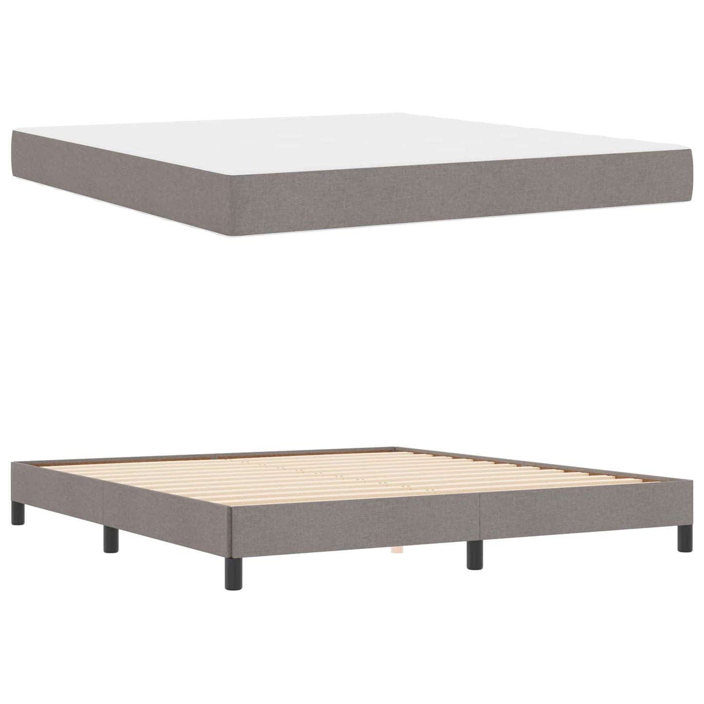 Boxrugós ágy matracmal Tópszínű 180 x 200 cm szövet