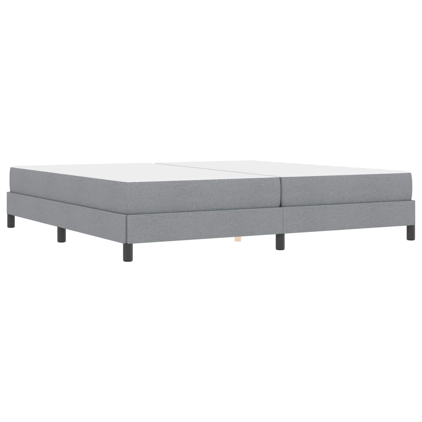 Boxrugós ágy matracmal Világosszürke 200 x 200 cm szövet