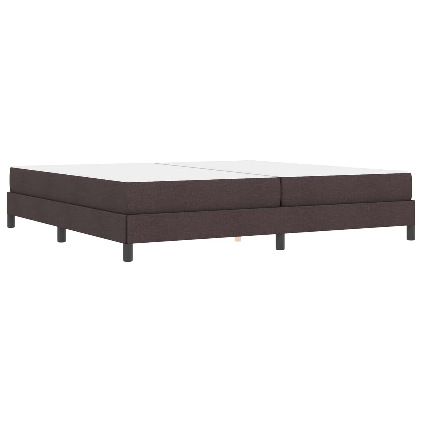 Boxrugós ágy matracmal sötétbarna 200 x 200 cm szövet