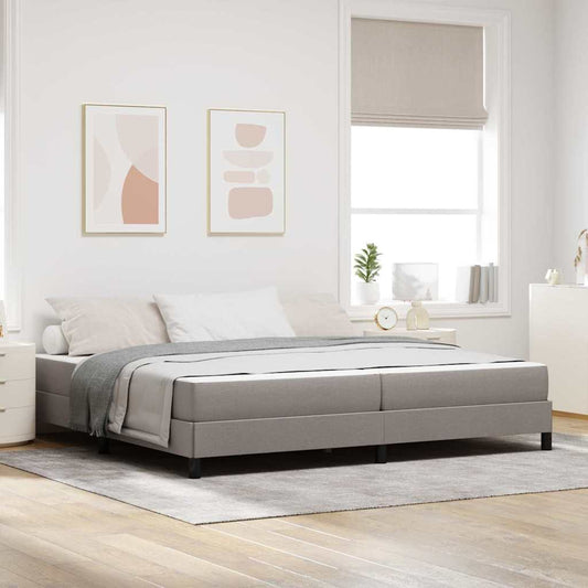 Boxrugós ágy matracmal Tópszínű 200 x 200 cm szövet