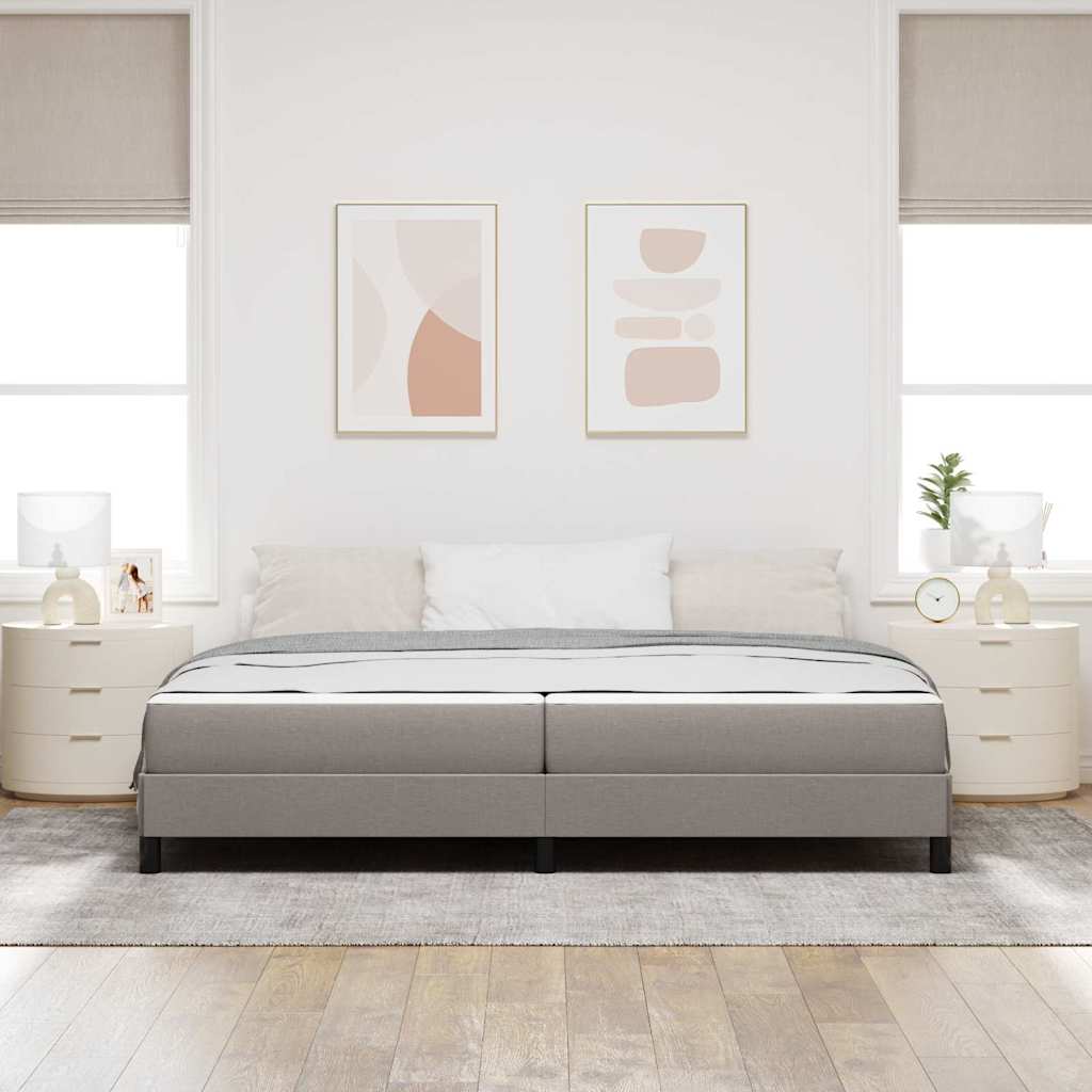 Boxrugós ágy matracmal Tópszínű 200 x 200 cm szövet