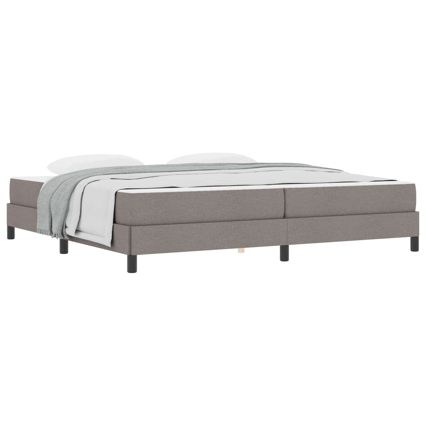 Boxrugós ágy matracmal Tópszínű 200 x 200 cm szövet