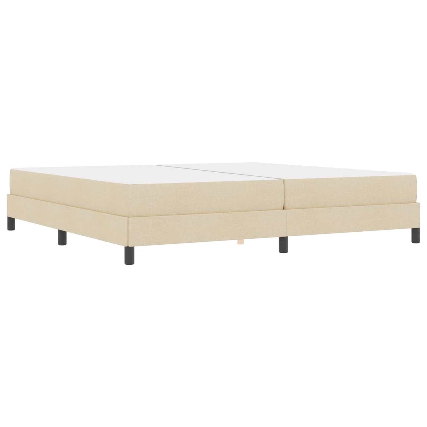 Boxrugós ágy matracmal Krém 200 x 200 cm szövet