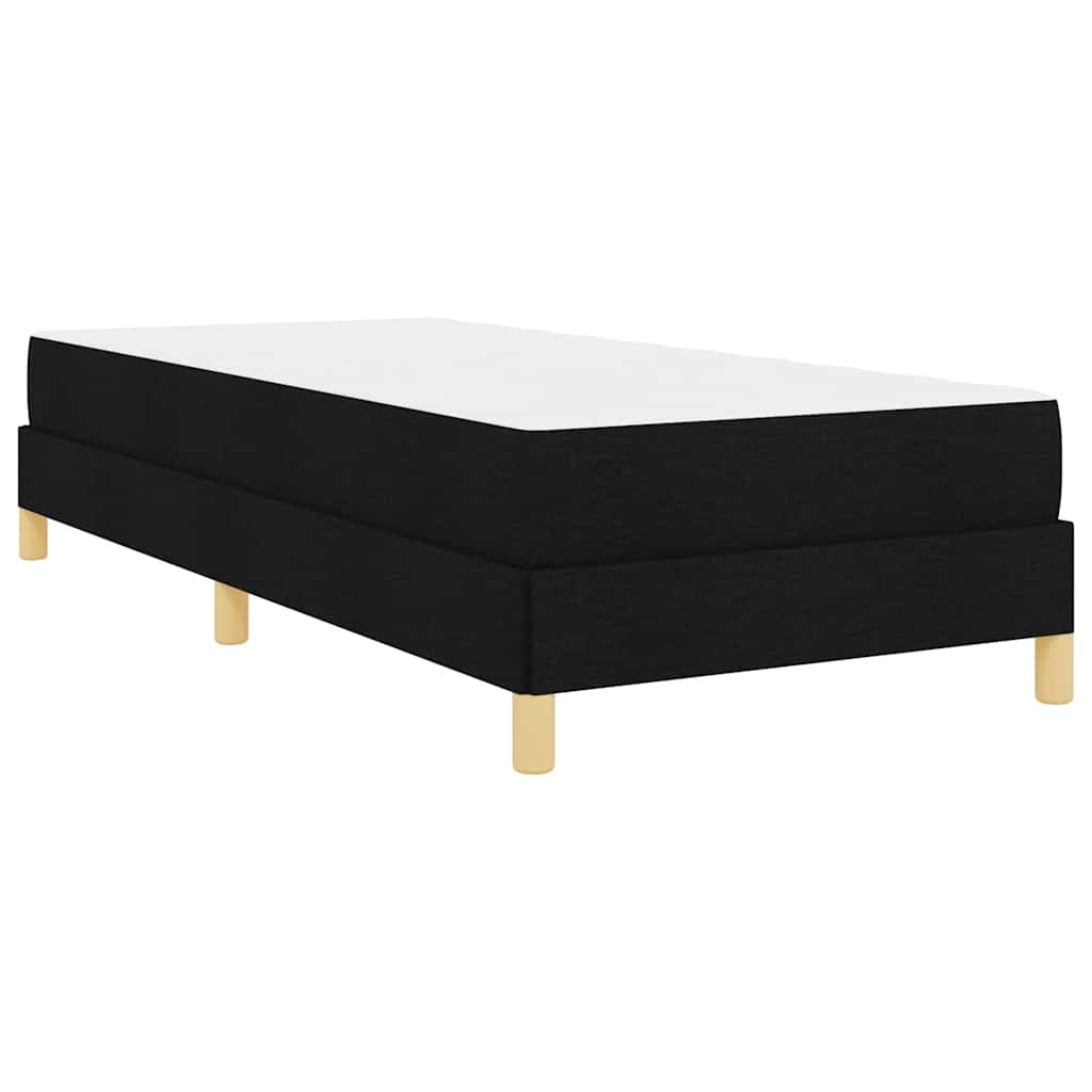 Boxrugós ágy matracmal Fekete 90 x 200 cm szövet