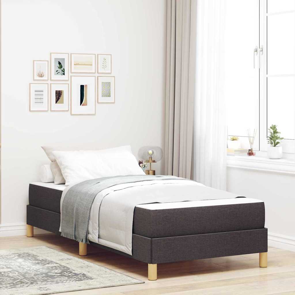 Boxrugós ágy matracmal Sötét Barna 90 x 200 cm szövet