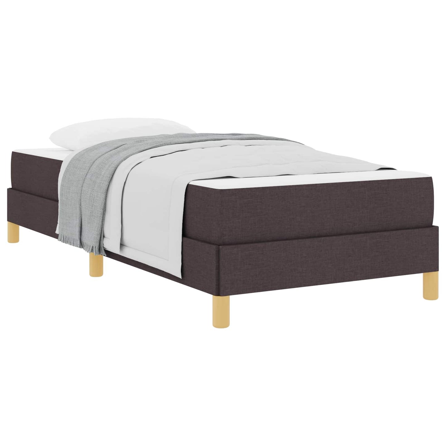 Boxrugós ágy matracmal Sötét Barna 90 x 200 cm szövet